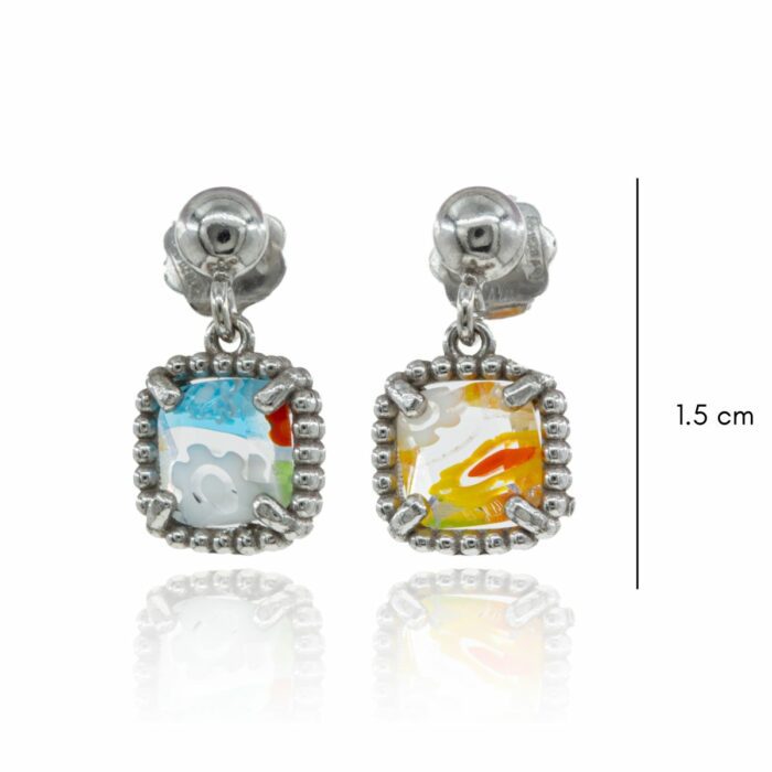 Mayfer,Aretes largos de cristal murano de plata 925 - Multicolor - Imagen 2