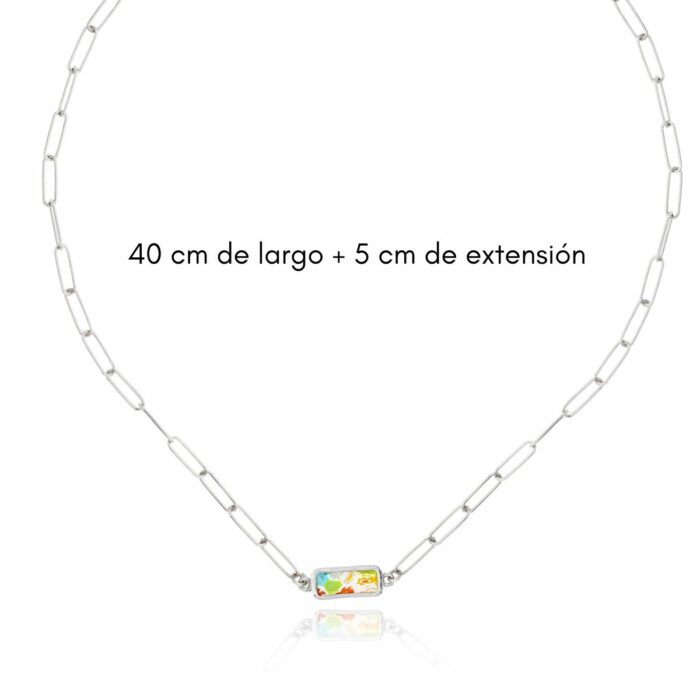 Mayfer,Collar eslabones de plata 925  y cristal murano- Multicolor - Imagen 3