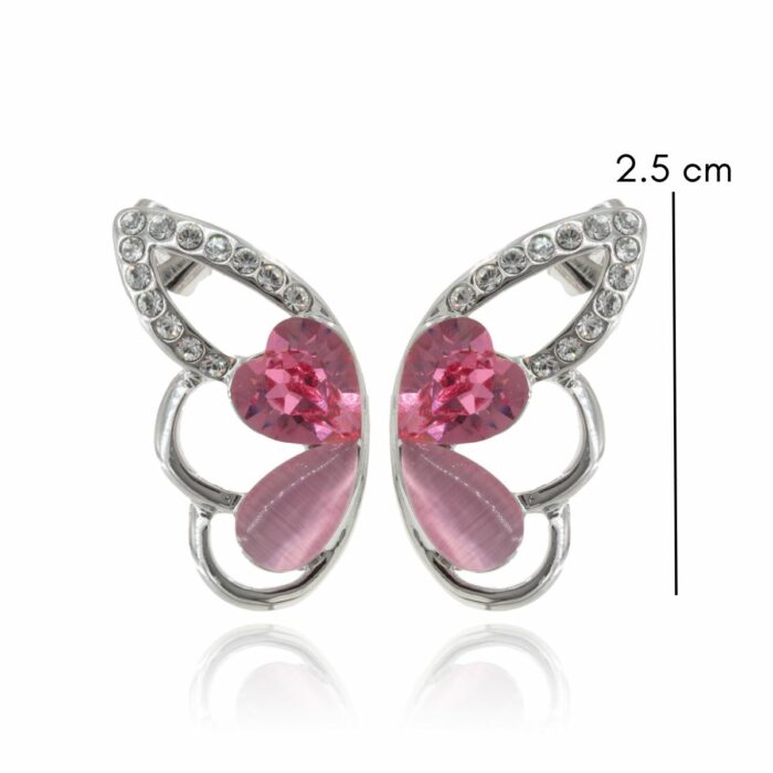 Mayfer,Aretes modelo Ala de Mariposa - Rosa - Imagen 3