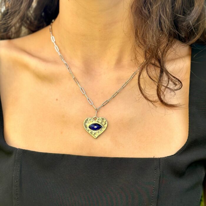 Mayfer, Collar de eslabones modelo de corazón colección Mood- Plateado - Imagen 3