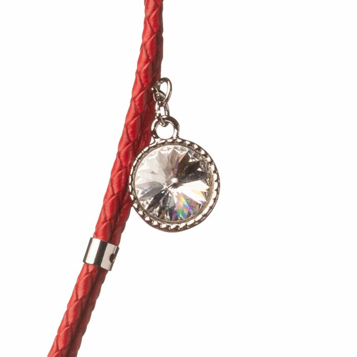 Mayfer, Pulsera de piel  modelo Praga - Rojo y Plateado - Imagen 4