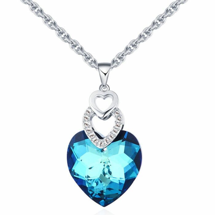 Mayfer,Collar con dije modelo corazón - Azul - Imagen 2
