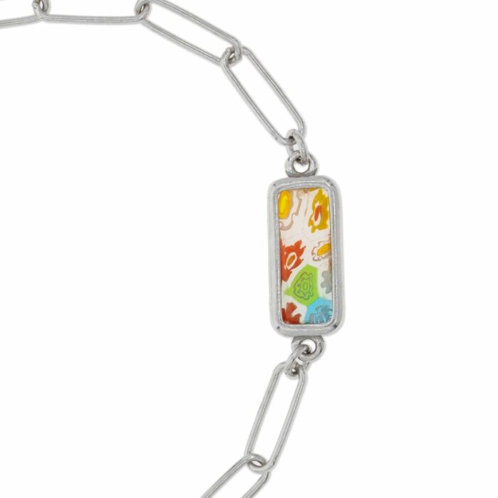 Mayfer,Pulsera de eslabones de plata 925  y cristal murano - Multicolor - Imagen 2