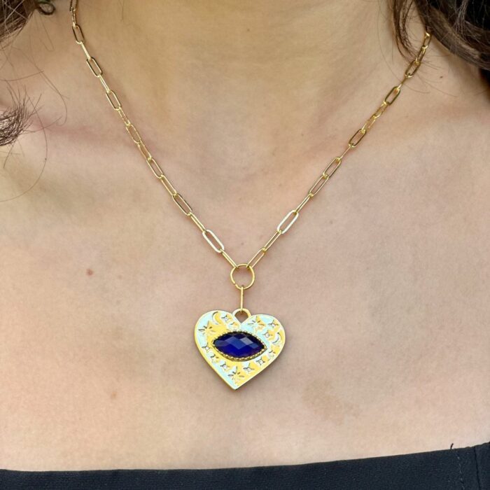 Mayfer, Collar de eslabones modelo de corazón colección Mood- Dorado - Imagen 4