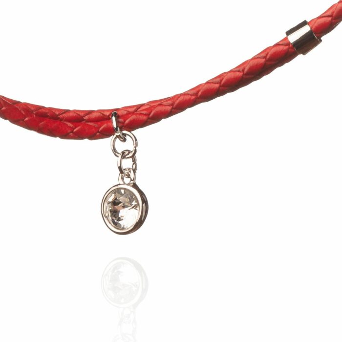 Mayfer, Pulsera de piel  modelo Praga - Rojo y Plateado - Imagen 5