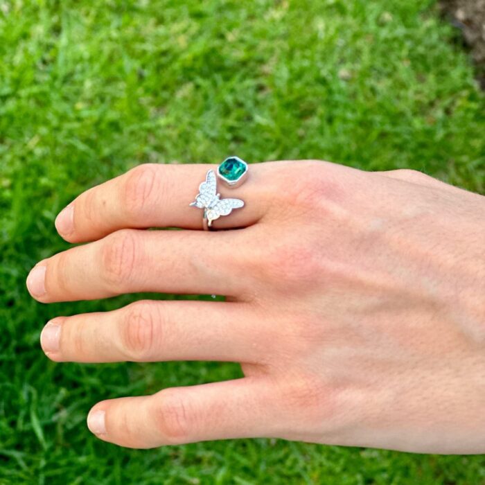 Mayfer,Anillo modelo de Mariposa - Esmeralda - Imagen 4