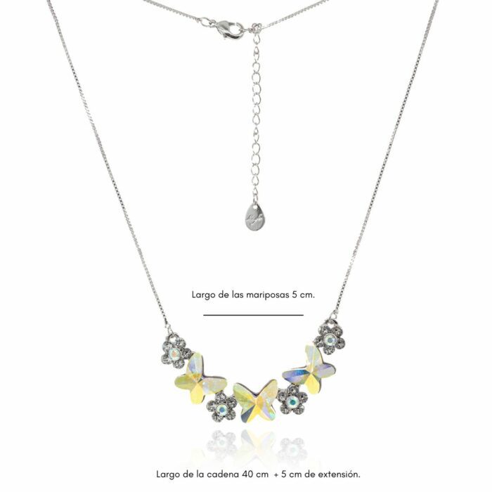Mayfer,Set de Collar y Aretes modelo de mariposas - Tornasol - Imagen 4