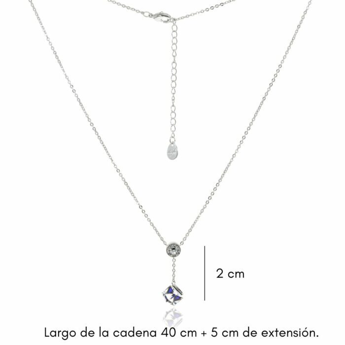 Mayfer,Set de Collar y Aretes modelo de cubos - Tornasol - Imagen 4