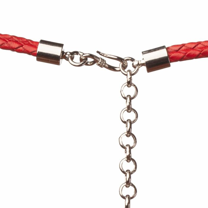 Mayfer, Pulsera de piel  modelo Praga - Rojo y Plateado - Imagen 6