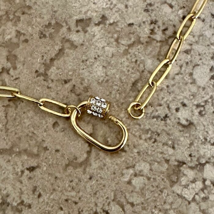 Mayfer,Collar con dije de eslabón para charms - Dorado - Imagen 5
