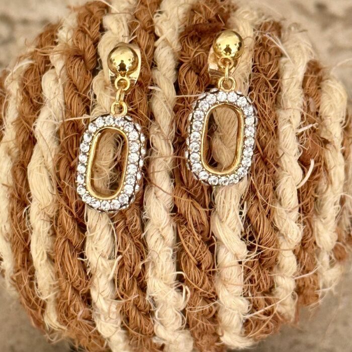 Mayfer,Aretes modelo eslabón pequeño - Dorado - Imagen 5