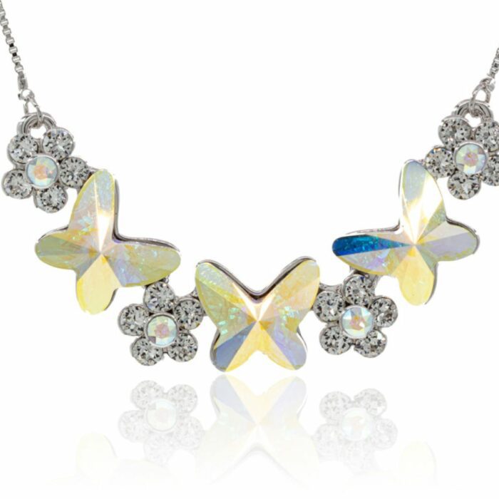 Mayfer,Set de Collar y Aretes modelo de mariposas - Tornasol - Imagen 5