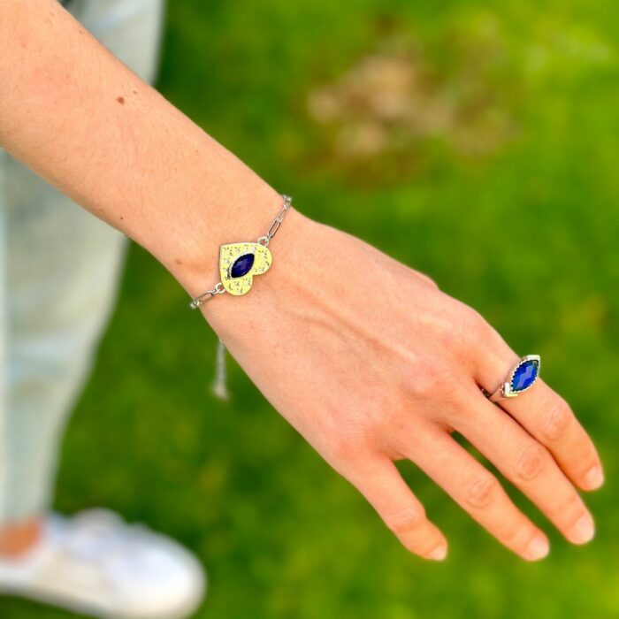 Mayfer, Pulsera de eslabones modelo corazón colección Mood- Dorado - Imagen 6