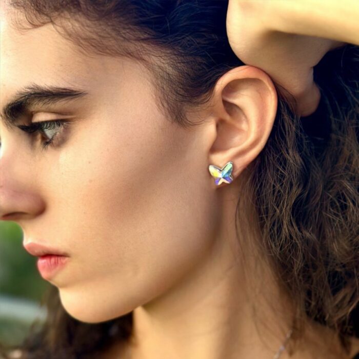 Mayfer,Set de Collar y Aretes modelo de mariposas - Tornasol - Imagen 6