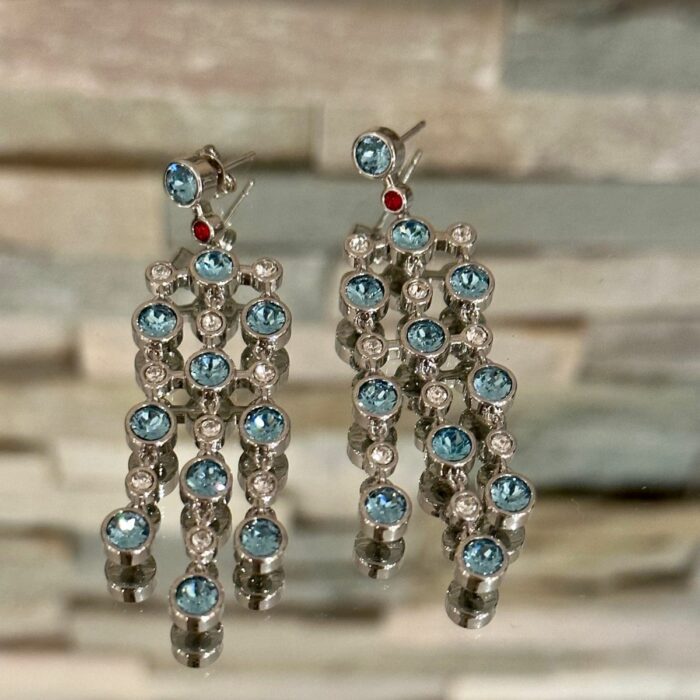 Mayfer,Aretes largos modelo candelabro - Aqua - Imagen 8
