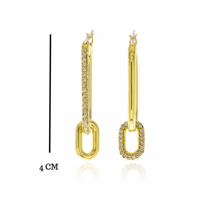 Mayfer,Elegantes Aretes tipo arracadas ovaladas en tonos bicolor de la colección Toscana decorada con cristal austriaco. - Imagen 2