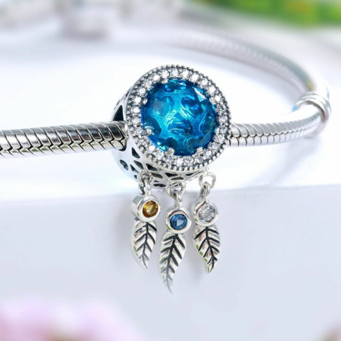 Mayfer, Delicado dije, charm de plata 925 diseño de atrapasueños ideal para Pulsera de charms - Imagen 2
