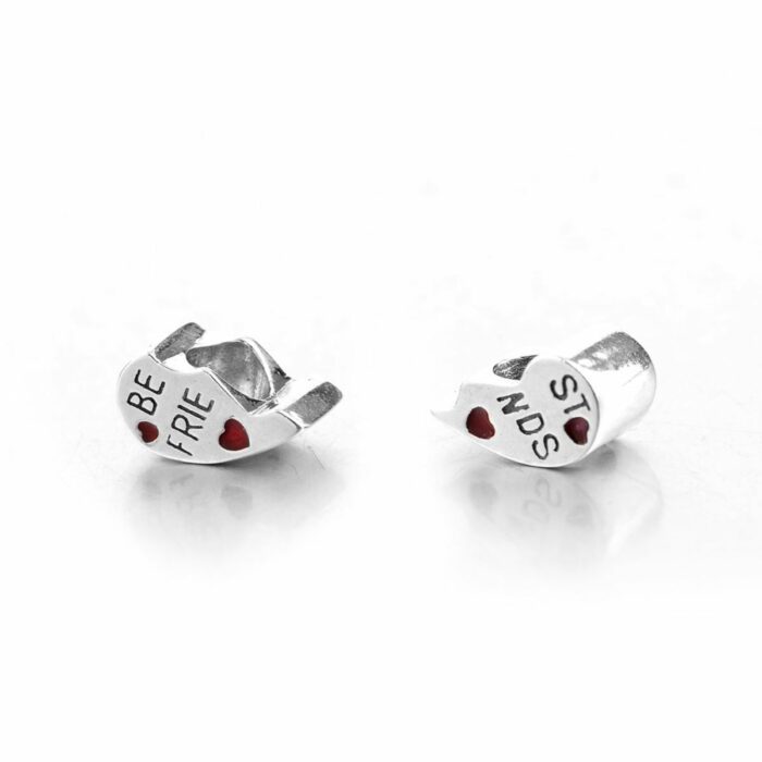 Mayfer,Dos Dijes, Charms de plata 925 que forman un corazón con la palabra BEST FRIENDS - Imagen 3