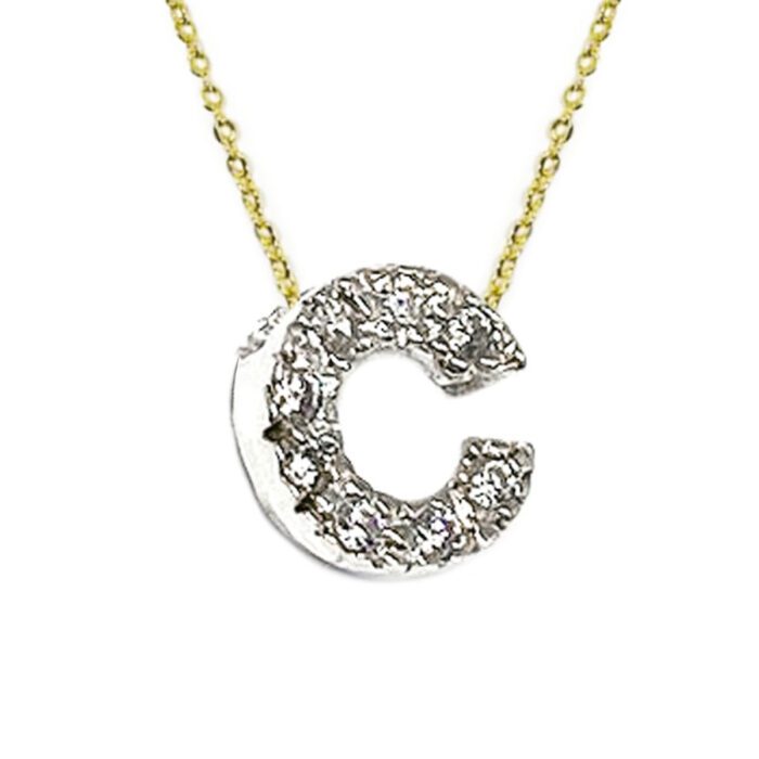 Mayfer, Inicial "C" de Plata .925 decorada con pequeñas Circonias.