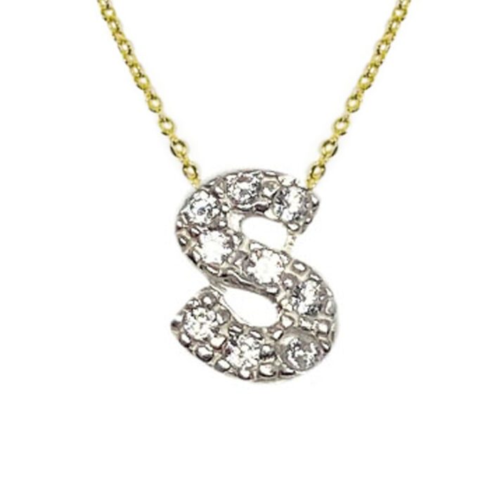 Mayfer, Inicial "S" de Plata .925 decorada con pequeñas Circonias.