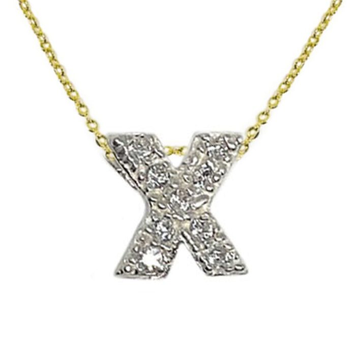 Mayfer, Inicial "X" de Plata .925 decorada con pequeñas Circonias.