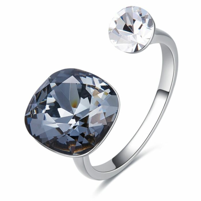 Mayfer , Anillo ajustable con cristal color grs