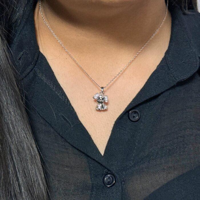 Mayfer, Cadena con dije de perrito orejón de cristal austriaco - Imagen 4