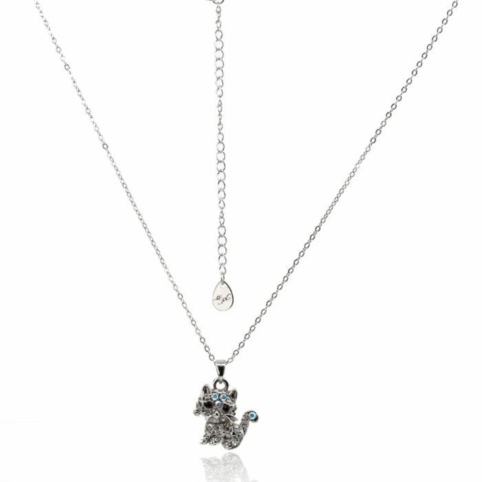 Mayfer,Cadena con dije de gatito de cristal austriaco