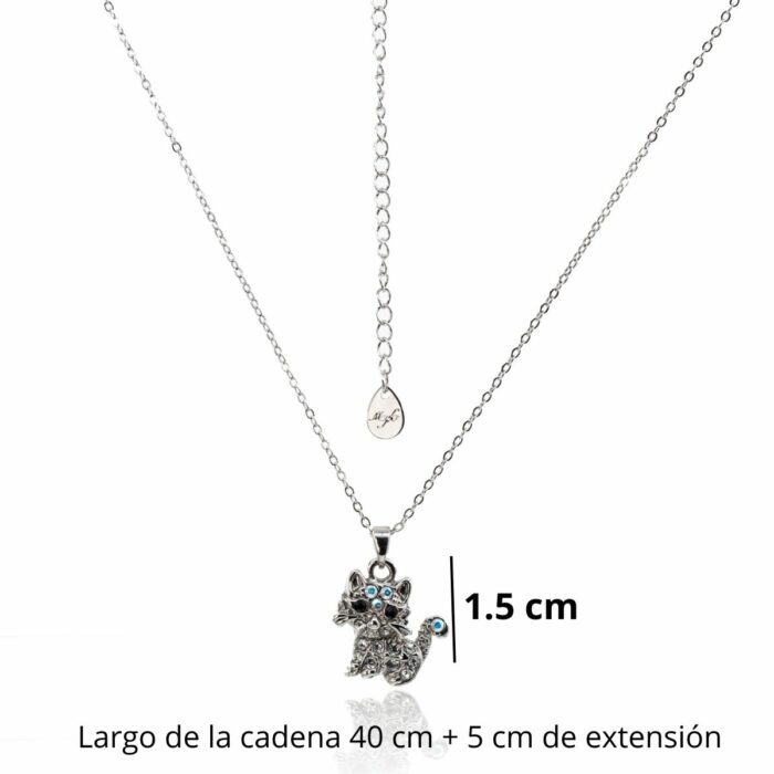 Mayfer,Cadena con dije de gatito de cristal austriaco - Imagen 2