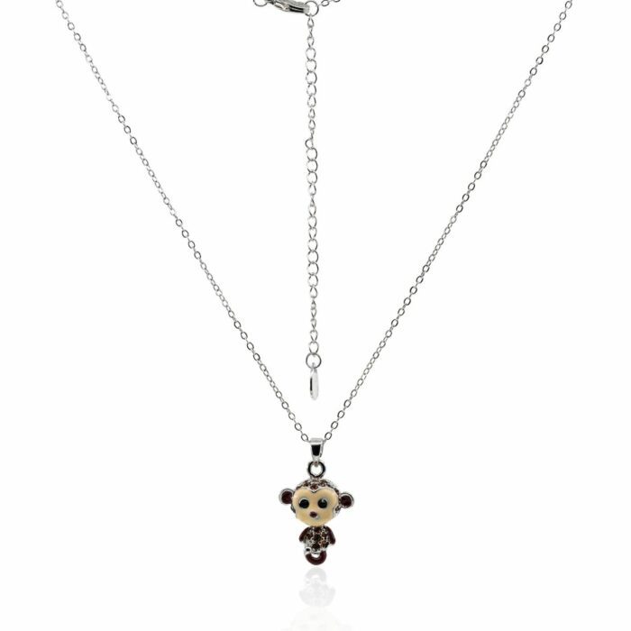 Mayfer,Cadena con dije de mono de cristal austriaco