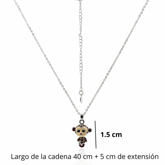 Mayfer,Cadena con dije de mono de cristal austriaco - Imagen 2