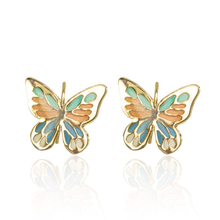 Mayfer, Aretes de tipo gancho de mariposa multicolor
