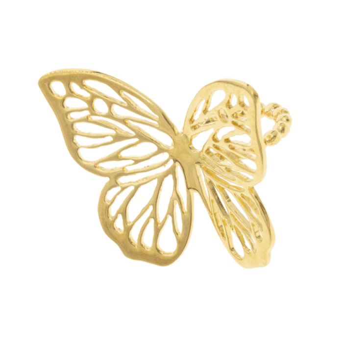 Mayfer, Anillo ajustable con diseño de Mariposa grande