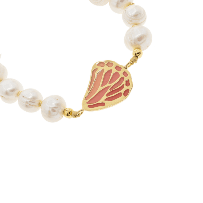 Mayfer, Pulsera de perla de río con dije de  ala de mariposa - Imagen 3