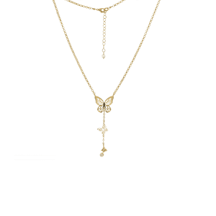 Mayfer, Collar tipo corbatin  con diseño de 3 mariposas