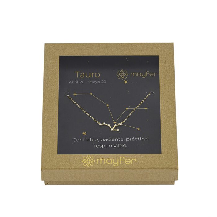Mayfer,Collar con constelación de plata .925 signo Tauro