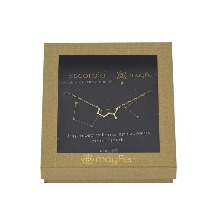 Mayfer, Collar con constelación de plata .925 signo  Escorpion