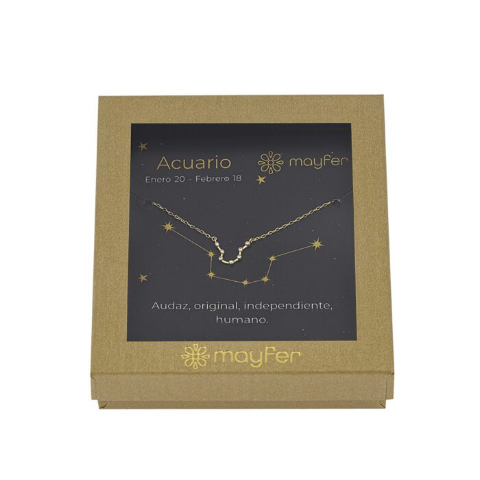Mayfer, Collar con constelación de plata .925 signo Acuario.
