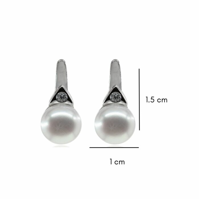 Mayfer,Aretes de plata .925 modelo de perlita- Plateado. - Imagen 4