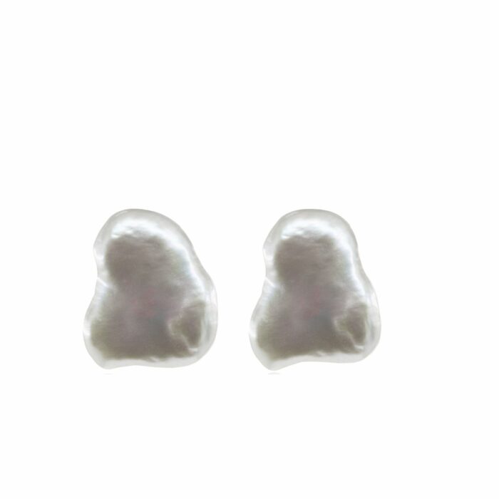 Mayfer,Aretes de plata .925 modelo de perla barroca- Plateado. - Imagen 3