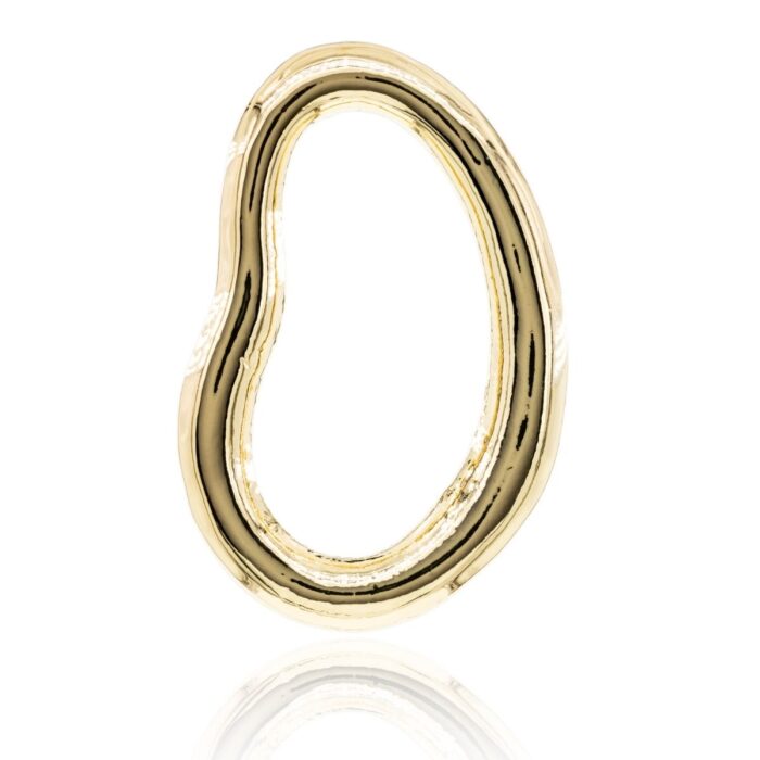 Mayfer,Aretes maxi  modelo de ovalo  - Dorado. - Imagen 3
