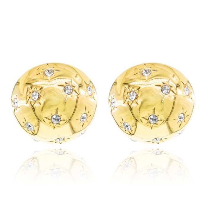 Mayfer,Aretes maxi modelo de crater - Dorado.