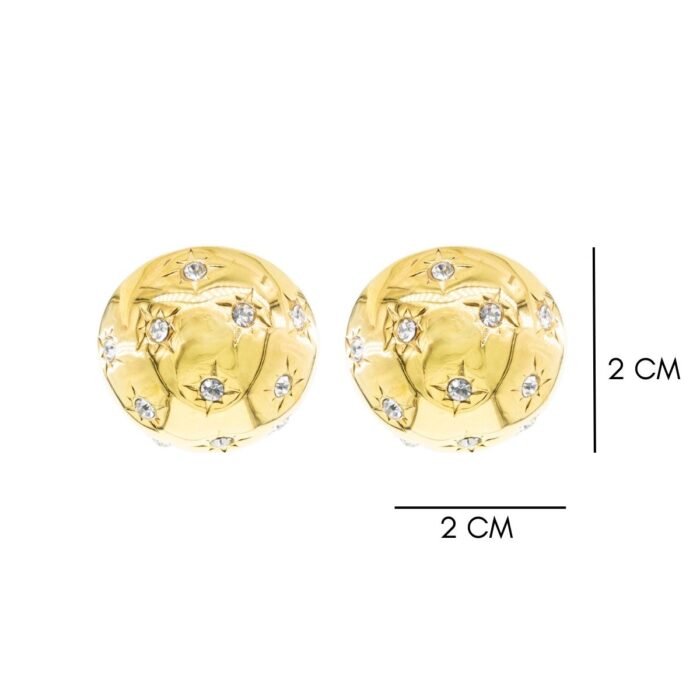 Mayfer,Aretes maxi modelo de crater - Dorado. - Imagen 4