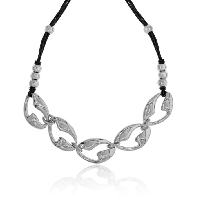 Mayfer,Collar maxi modelo 5 eslabones - Plateado. - Imagen 3