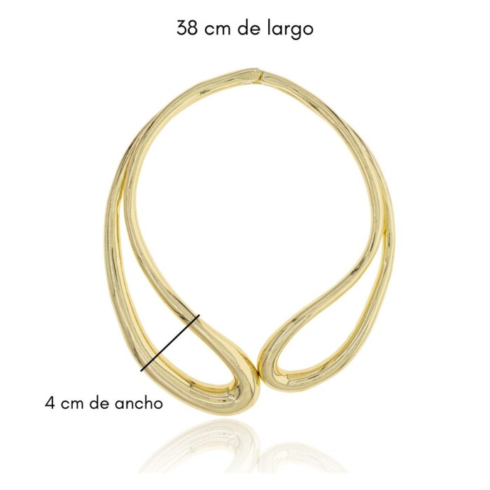 Mayfer,Gargantilla maxi - Dorado. - Imagen 4
