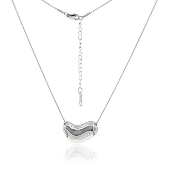 Mayfer,Collar  modelo corazón moderno - Plateado.