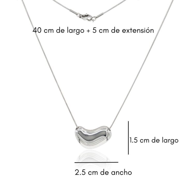 Mayfer,Collar  modelo corazón moderno - Plateado. - Imagen 4