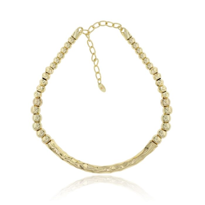 Mayfer,Choker  modelo de esferas - Dorado.