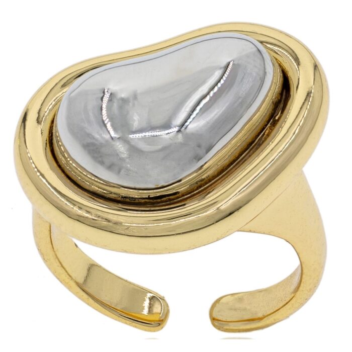 Mayfer,Anillo maxi modelo roca - Plateado. - Imagen 3