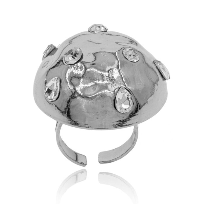 Mayfer,Anillo maxi modelo crater - Plateado.